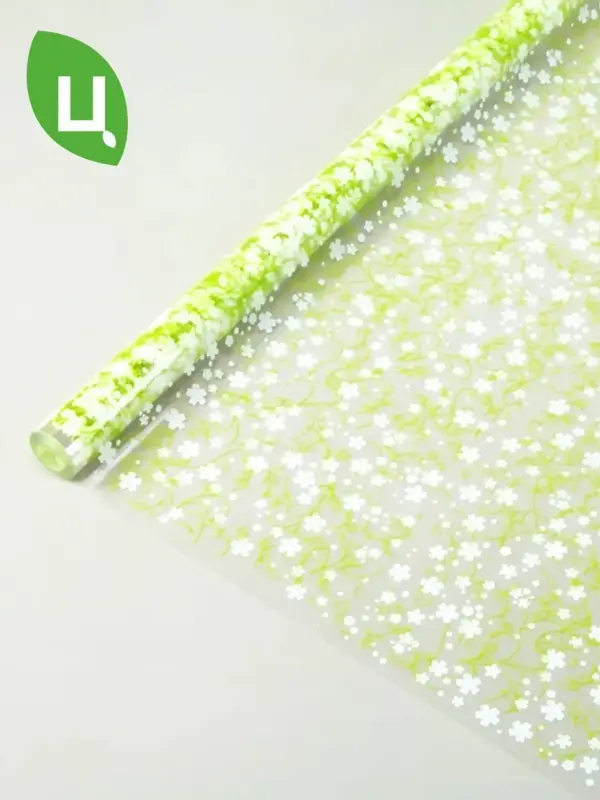 Пленка Коллекция ОЛИВИЯ белый-салатовый 700мм/200