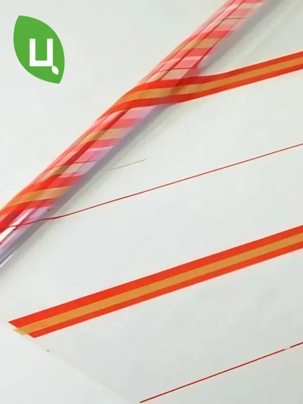 Пленка Коллекция ГРЕЧЕСКАЯ ПОЛОСКА красный-золото 700мм/200