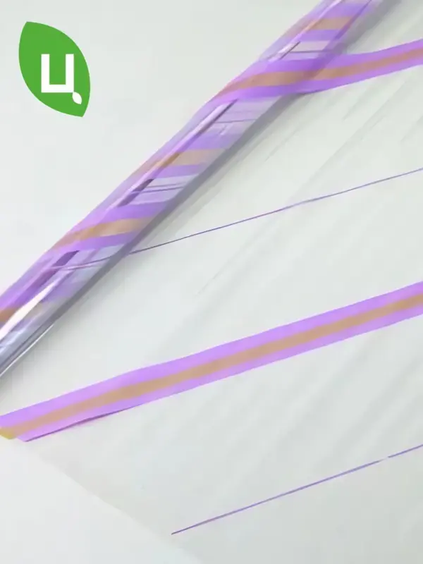 Пленка Коллекция ГРЕЧЕСКАЯ ПОЛОСКА сиреневый-золото 70см