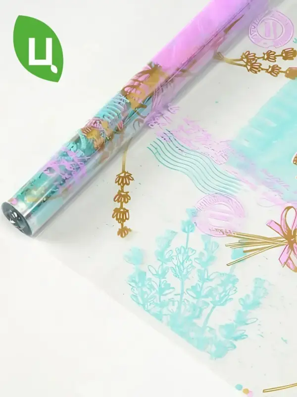 Пленка Премиум LAVANDER бирюза-сирень-золото 700мм/200