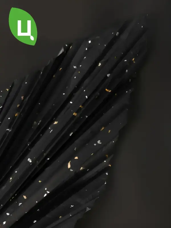 Пленка подарочная 84*70 см 5 листов черная мерцающая