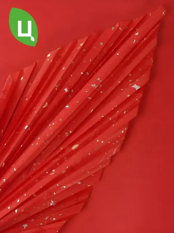 Пленка подарочная 84*70 см 5 листов красная мерцающая