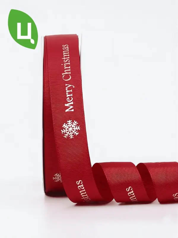 Лента упаковочная Merry Christmas красная 1CM*80Y 1шт