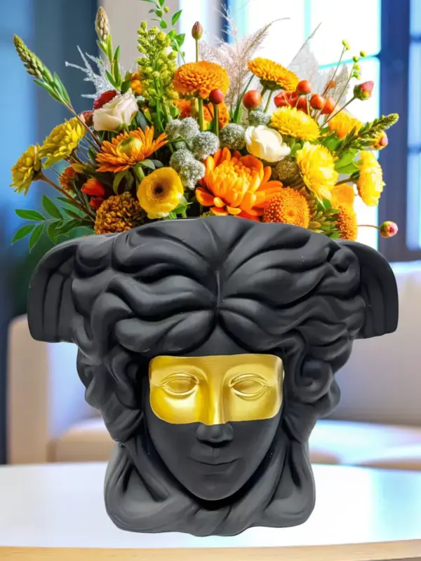 Ваза голова керамическая для сухоцветов 23 см