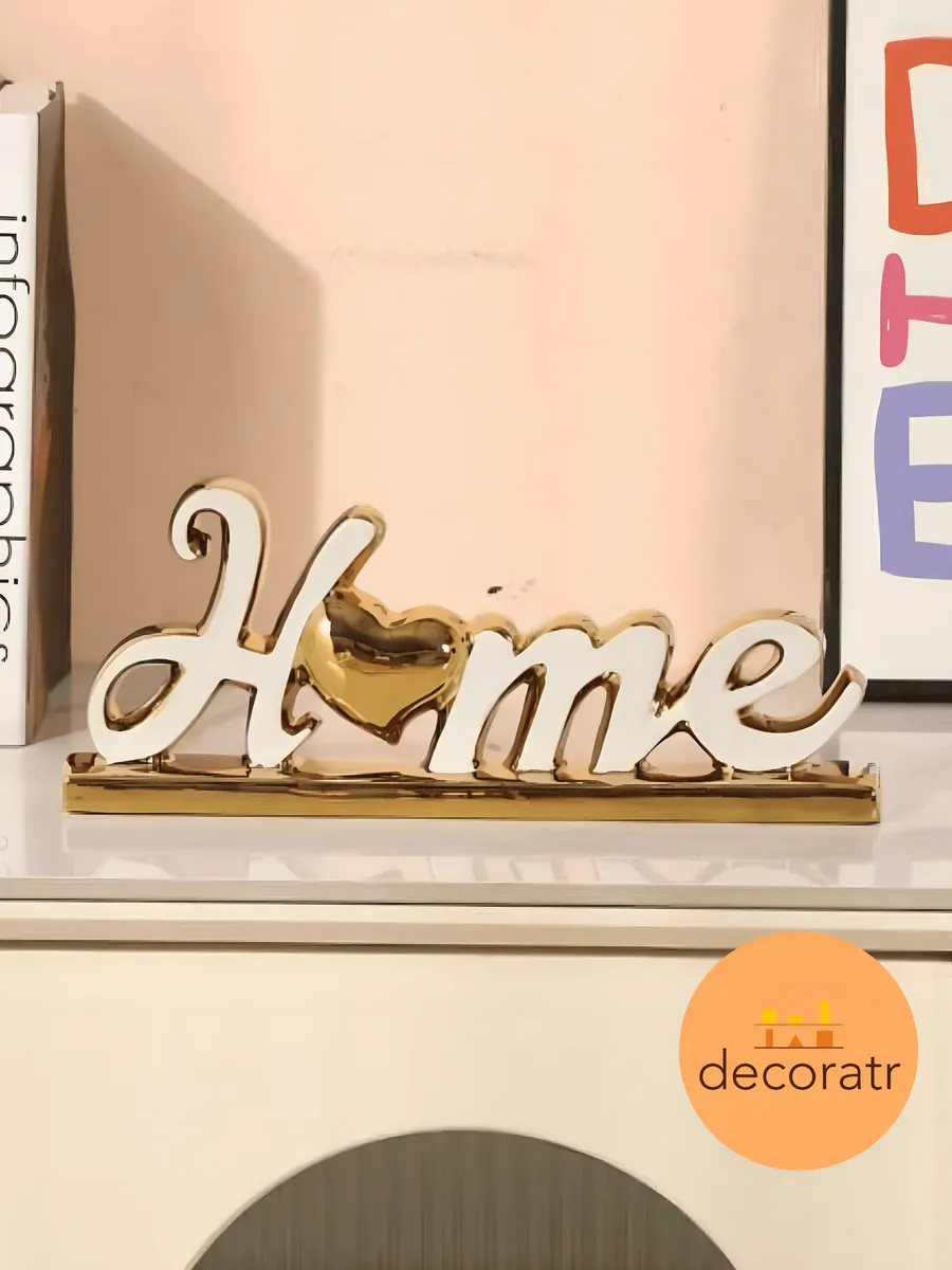 Cтатуэтка декоративная HOME Белый+Золото 28*5*11см