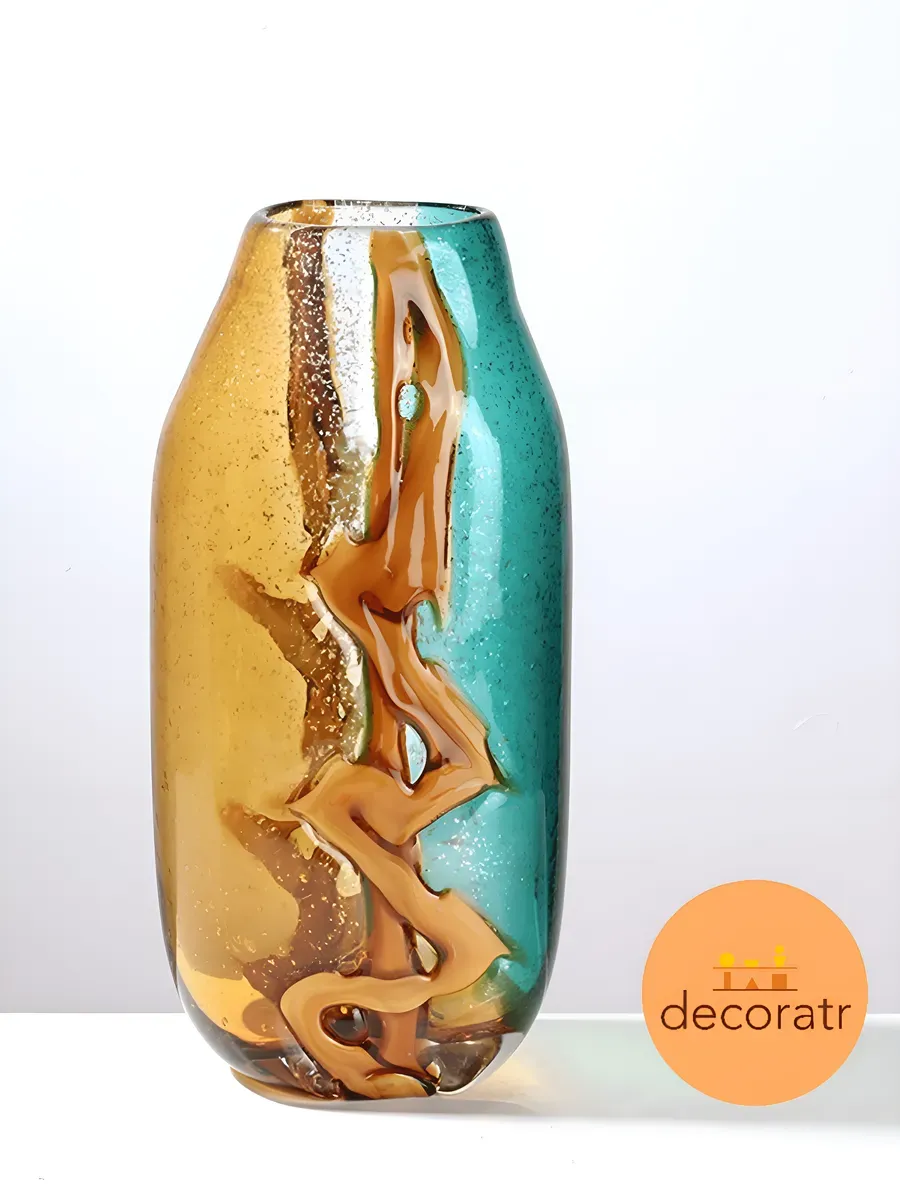 Ваза стеклянная для цветов и сухоцветов 34,5 см