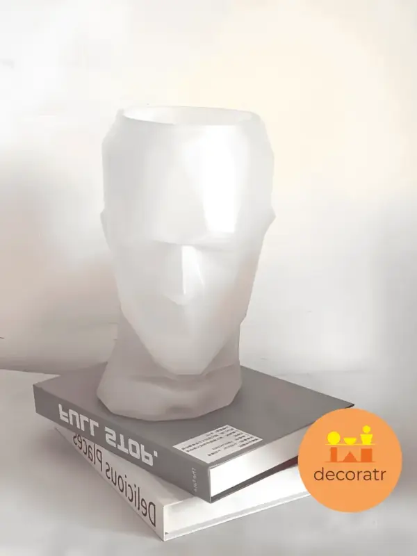 Ваза стеклянная для цветов матовая белая 24,5 см