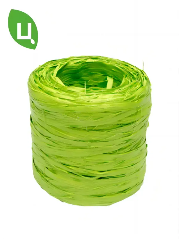 Рафия натуральная лента флористическая салатовая