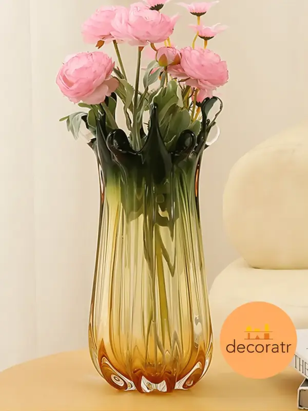 Ваза стеклянная для цветов декоративная 16.5*40 см