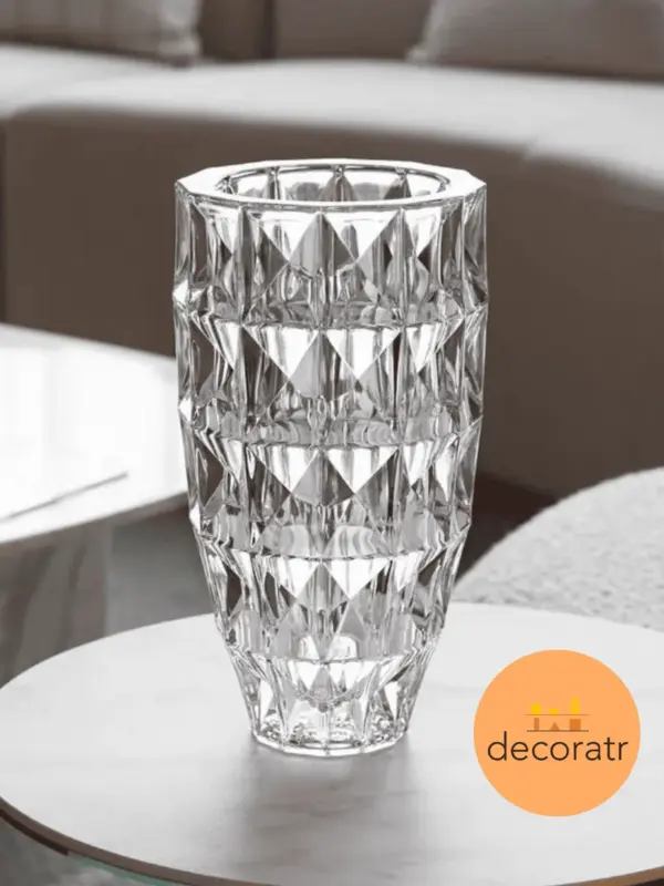 Ваза стеклянная для цветов и сухоцветов 24 см