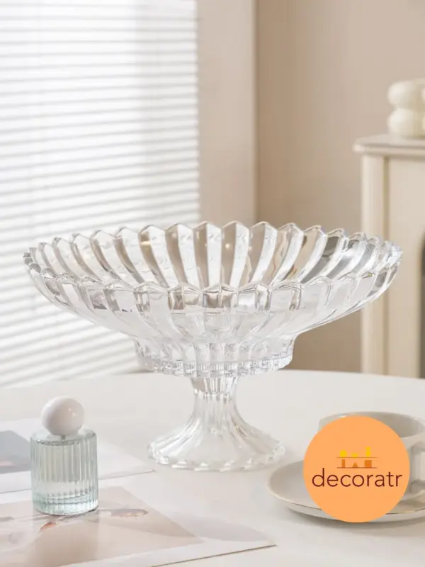 Ваза для фруктов, конфет, печенья стеклянная 20 см