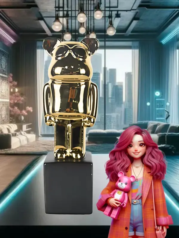 Керамическая статуэтка Bearbrick Золотой мишка 22 см