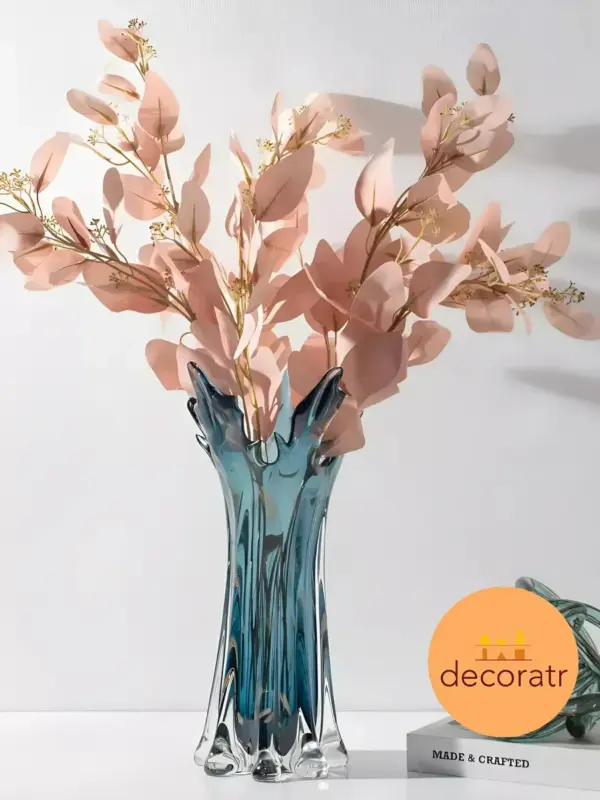 Ваза стеклянная для цветов и сухоцветов 30 см