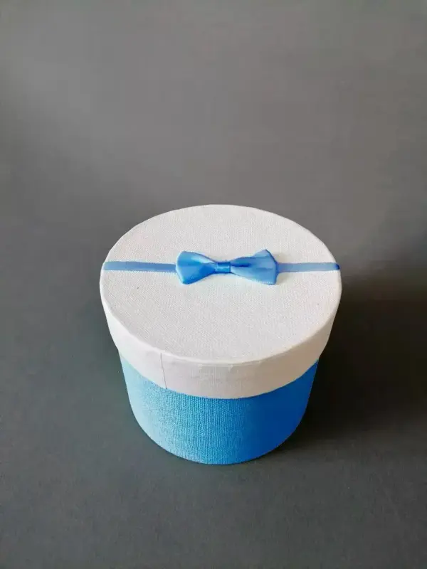 Подарочная коробка круглая подарков 13*10 см голубая