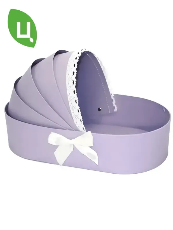 Подарочная коробка коляска 33x17x8 см фиолетовая W9295