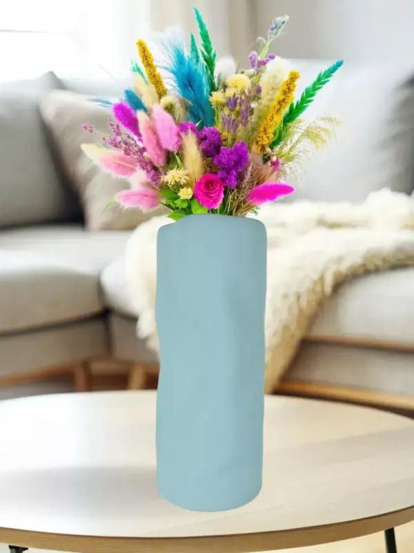 Керамическая ваза для цветов голубая 20 см