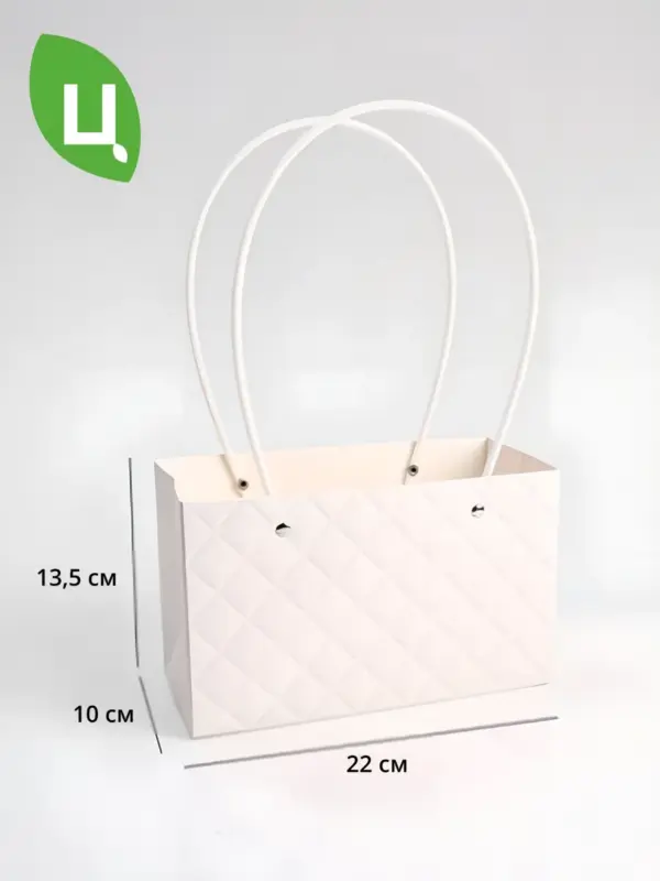 Сумка подарочная плайм пакет 22*13,5*10 см 10 шт белая