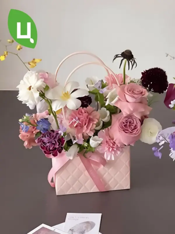 Сумка подарочная плайм пакет Лицзян 22*13,5*10см 10 шт роз