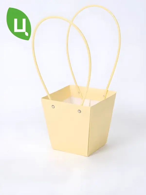 Сумка подарочная плайм трапеция пакет 12*12*10см 10шт желт