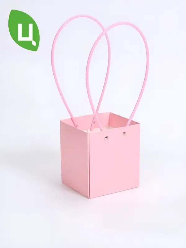 Сумка подарочная плайм квадрат пакет 13*12*12 см 10 шт роз