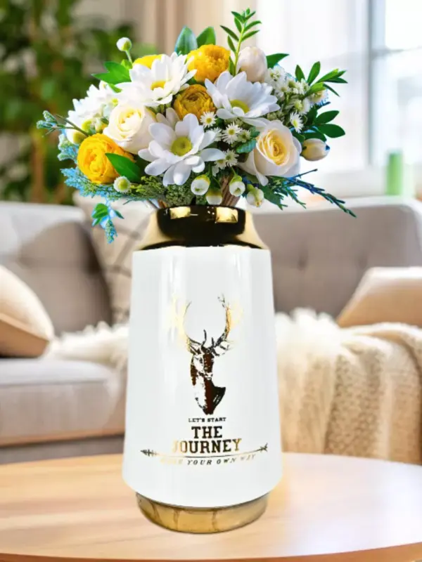 Ваза керамическая для цветов и сухоцветов 20 см