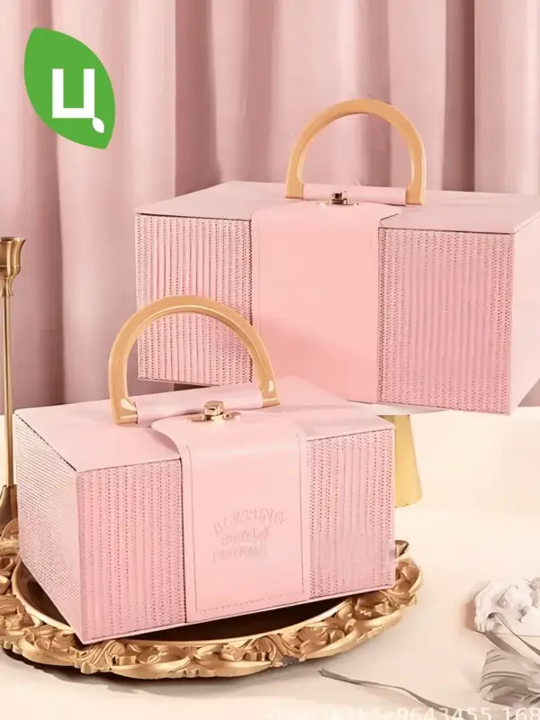 Подарочная коробка прямоугольная 21.5*11*15.5см розовая