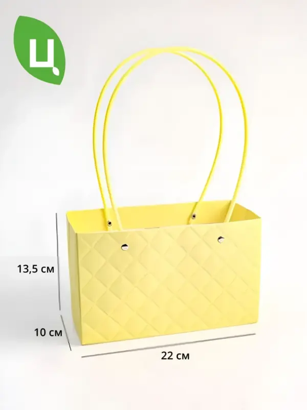 Сумка подарочная плайм пакет 22*13,5*10 см 10 шт желтая