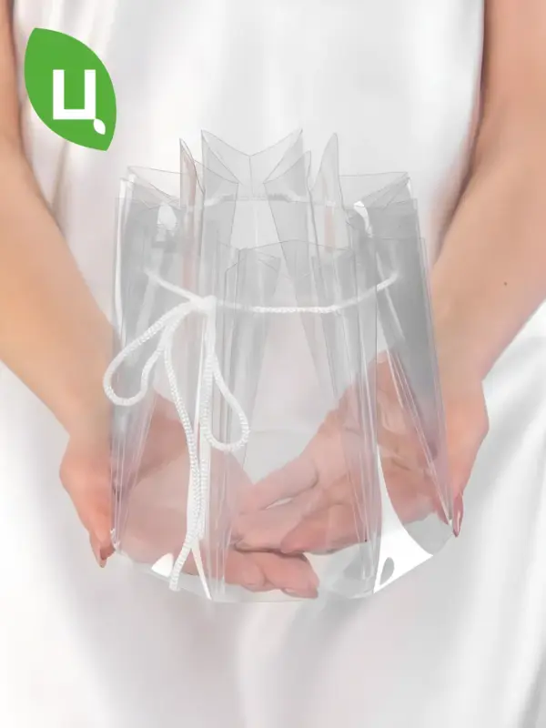 Сумка для цветов восьмиугольная прозрачная 18*17 см 10 шт