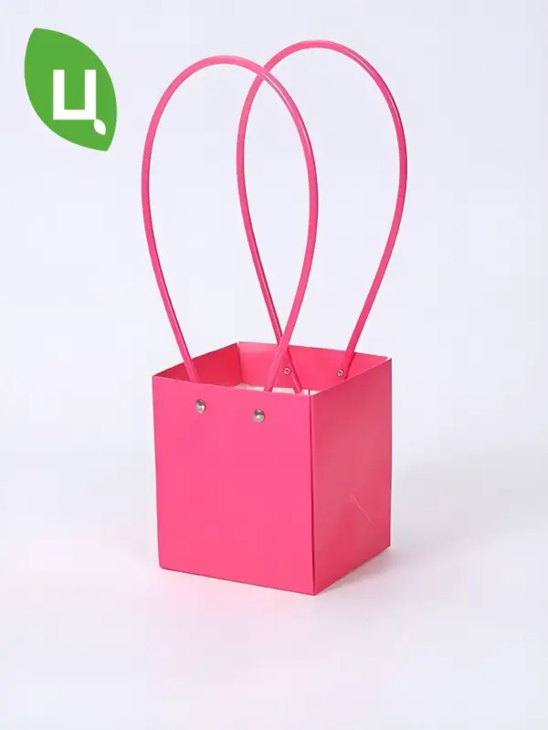 Сумка подарочная плайм квадрат пакет 13*12*12см 10шт малин