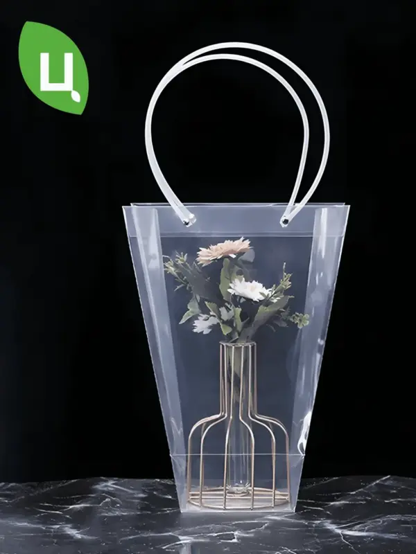 Сумка для цветов пластик прозрачная 42,5*28,5*15 см 10шт