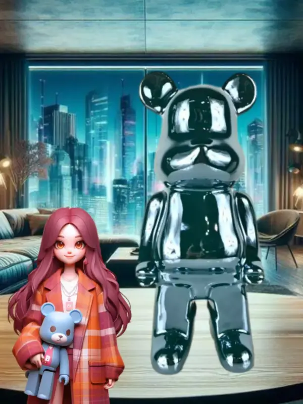 Керамическая статуэтка копилка мишка Bearbrick 26 см
