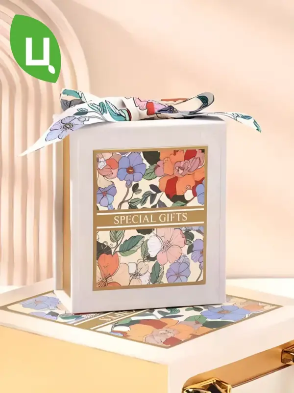 Подарочная коробка прямоугольная для подарков 12*6*14 см бел