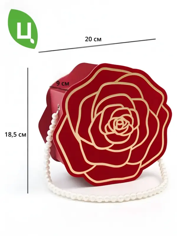 Подарочная коробка камелия Хайкоу 20*18.5*9см красная