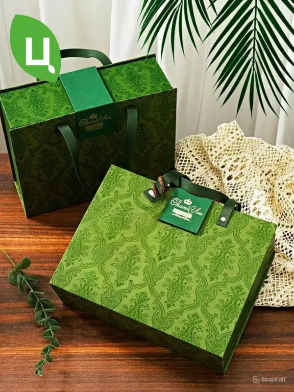 Подарочная коробка для подарков 20,5*9,5*27см зеленая