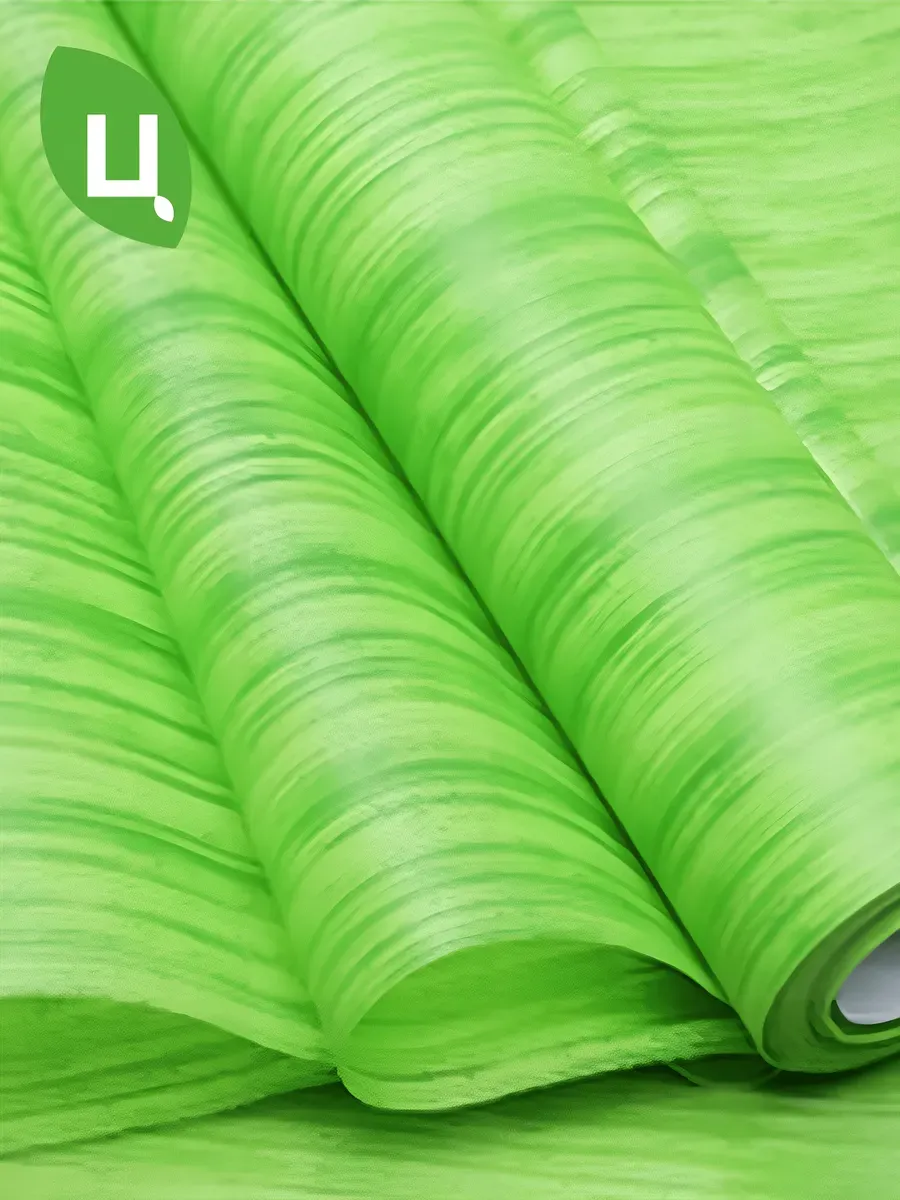 Фетр ламинированный ПОЛОСКИ салатовый 53см*15ярд