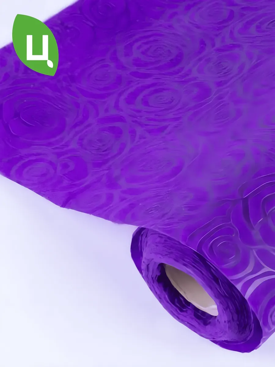 Фетр водонепроницаемый Рельефные Розы фиолет 53 см х 15ярд