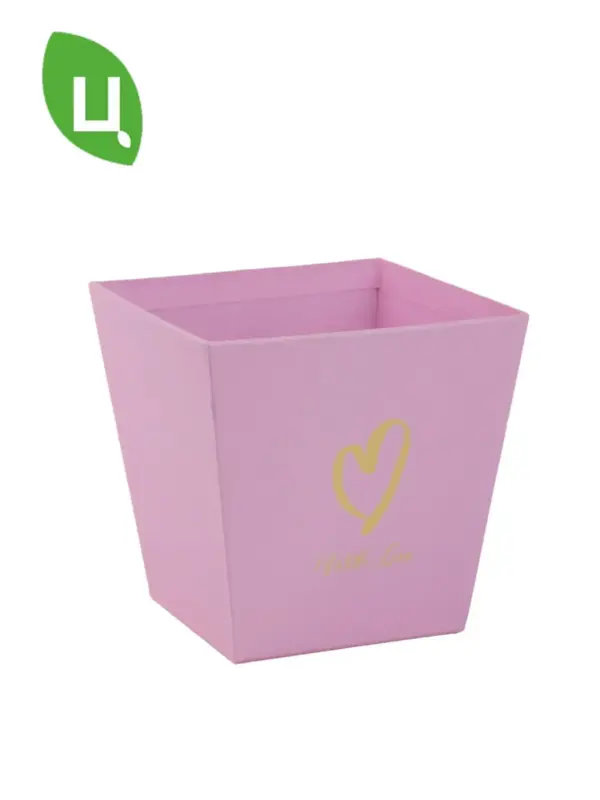 Коробки картонные трапеция Янцзян для цветов розовые 1 шт
