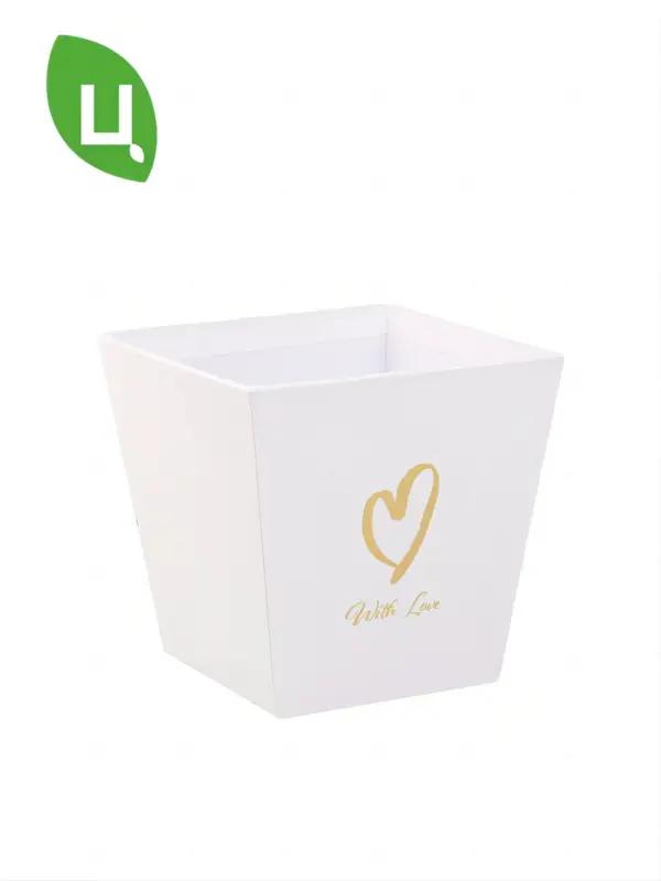 Коробки картонные трапеция Янцзян для цветов белые 1 шт