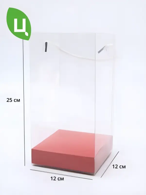 Сумка подарочная для цветов 25*12*12 см 3 шт красная