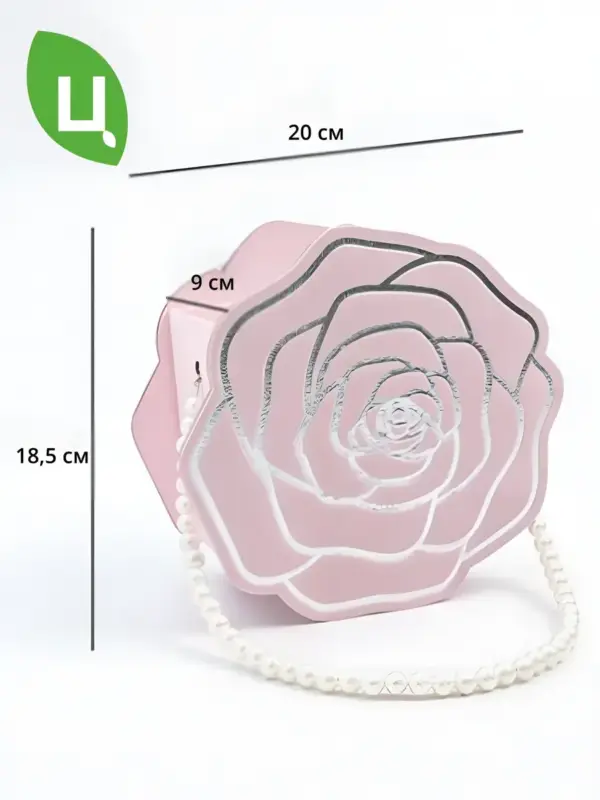 Подарочная коробка камелия Хайкоу 20*18.5*9см розовая