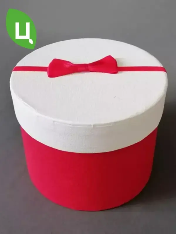 Подарочная коробка круглая для цветов и подарков 13*10 см