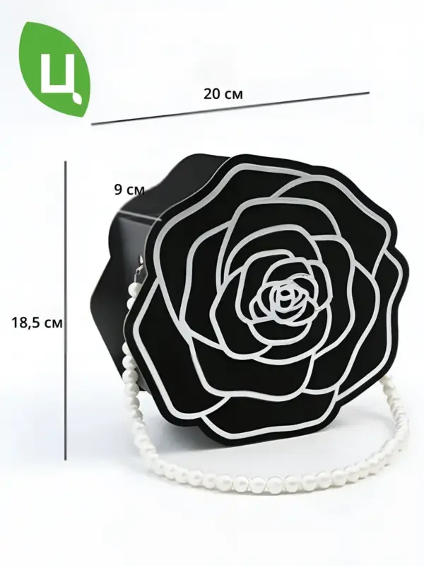 Подарочная коробка камелия Хайкоу 20*18.5*9см черная