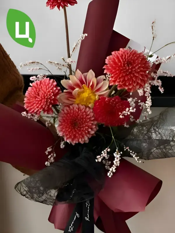 Упаковочная бумага (пленка) 52*38 см 15 листов бордо 012