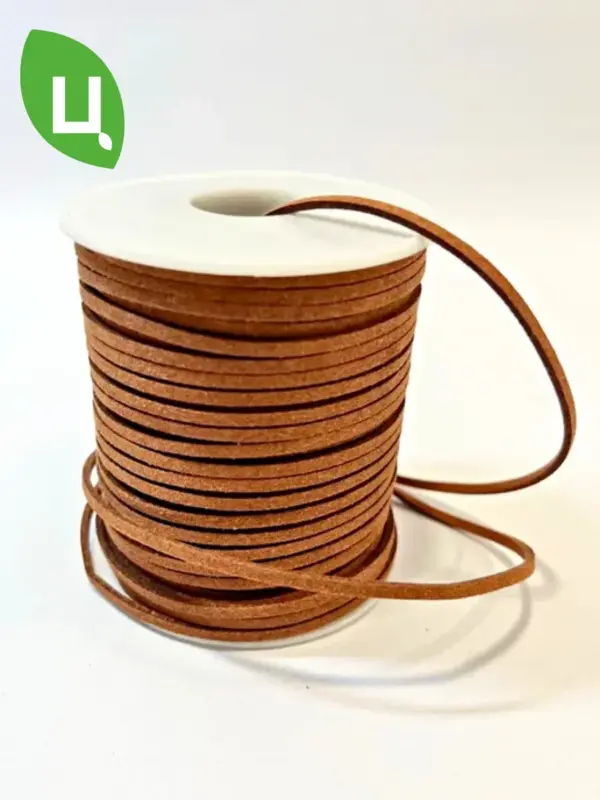 Шнур замшевый для рукоделия 3мм 45м коричневый