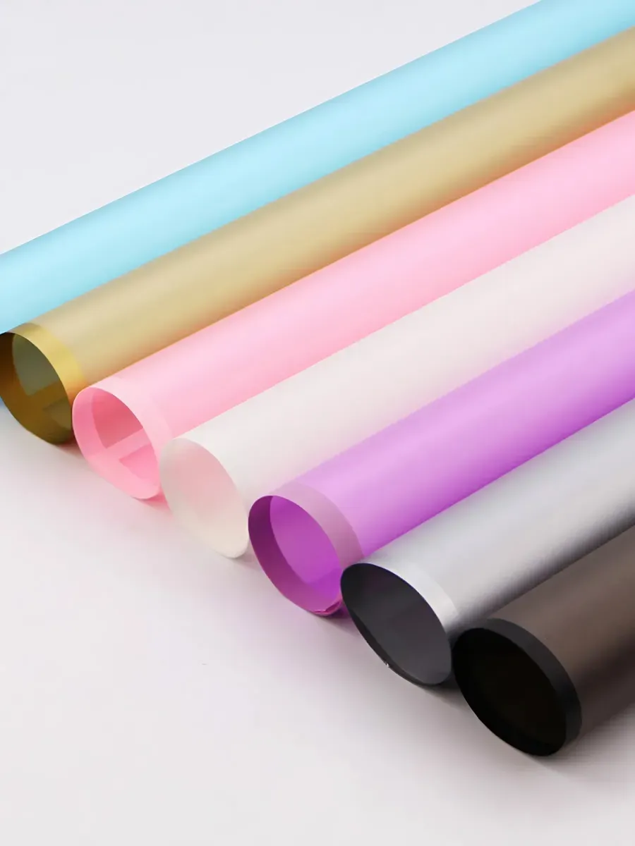 Упаковочная бумага (пленка) розовая 58*58 см 20 листов — изображение 2