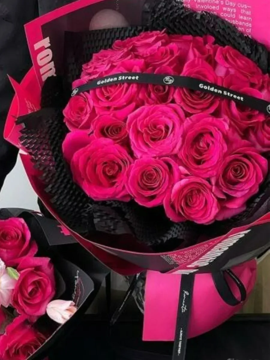 Упаковочная бумага (пленка) Romantic черная 38*50 см — изображение 2