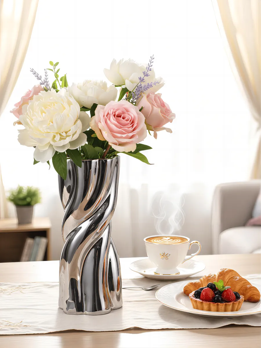 Ваза керамическая для цветов и сухоцветов 24,5 см — изображение 2