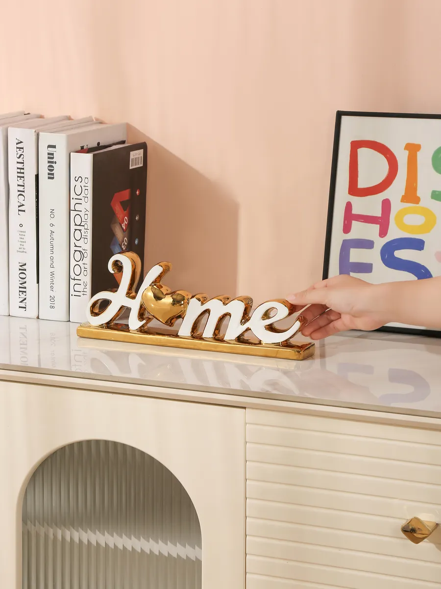 Cтатуэтка декоративная HOME Белый+Золото 28*5*11см — изображение 2