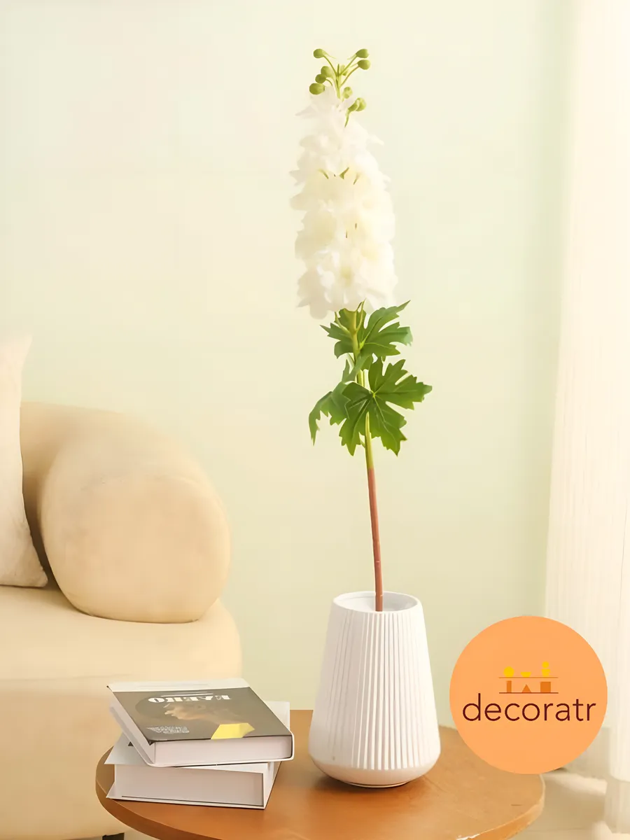 Дельфиниум искусственный Real Touch белый 80см — изображение 2