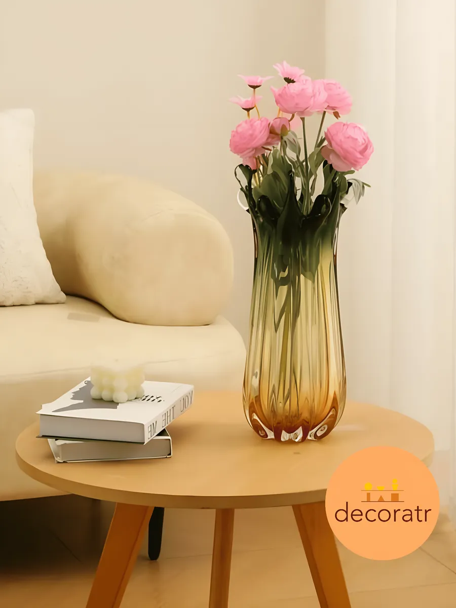 Ваза стеклянная для цветов декоративная 16.5*40 см — изображение 2